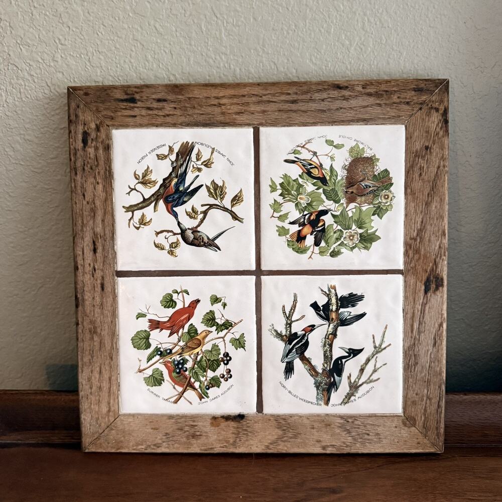 Vintage Art Tile Birds USA 1987